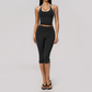 Wholesale Women's Cream-Feel Fleece Sleeveless Vest & High waisted cropped pants Set