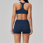 Wholesale Women's Brushed Short Sleeve Crop Top & Full-Length Leggings Set – Padded Yoga Fitness 2-Piece