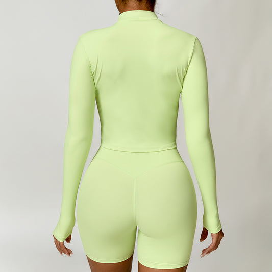 Wholesale Winter quick-drying long-sleeved yoga zipper | Wonderxfans bulk activewear