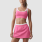 Wholesale Women's Contrast Stripe Halter Bra & Tennis Skirt Set – Sporty Two-Piece