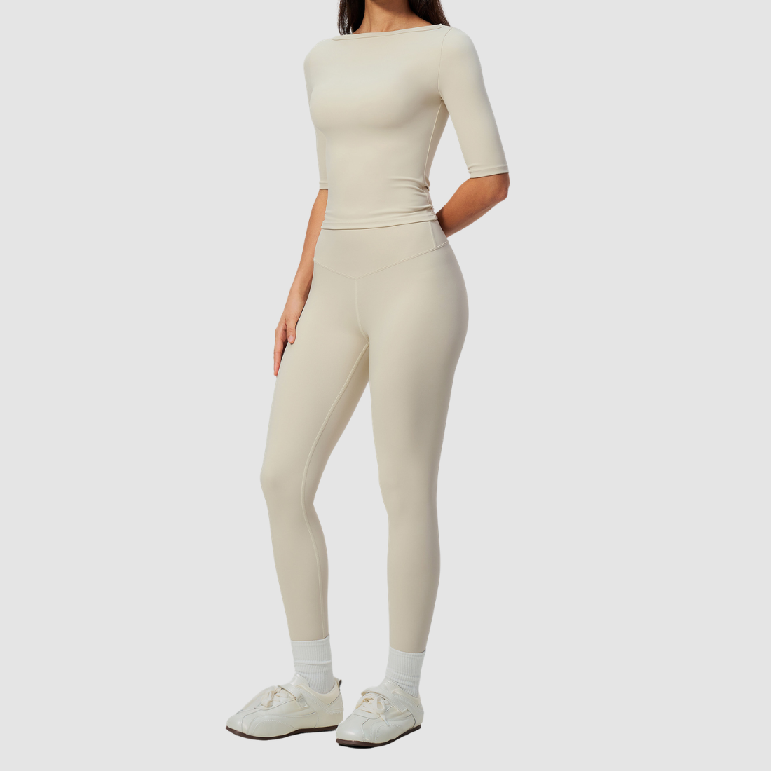 Wholesale Women’s Mid-Sleeve Top & High-Waist Leggings Yoga Set