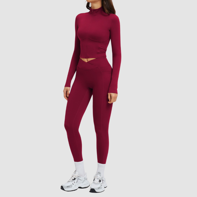 Wholesale Solid Color Slim-Fit Athletic Yoga Set