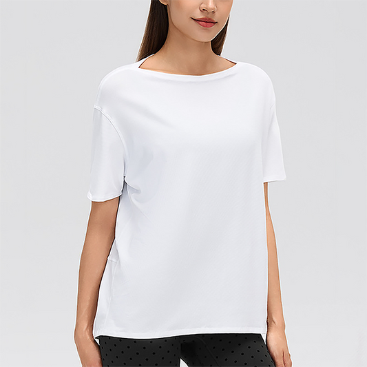 Wholesale Thin Loose Short-Sleeve T-Shirt Yoga Cover-Up