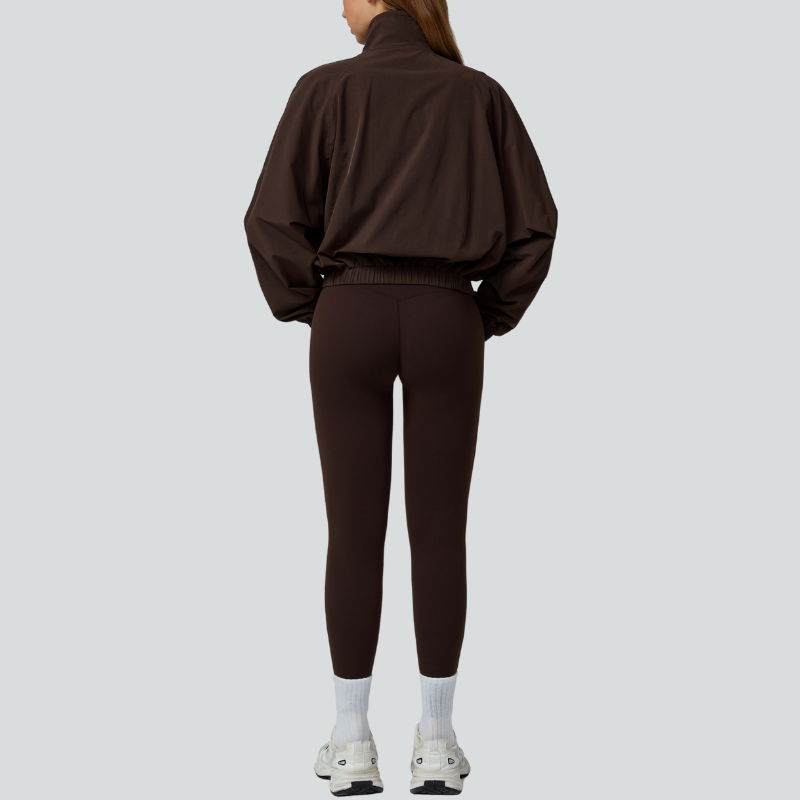 Racerback Sports Bra + high waist leggings +outdoor jacket 3-piece set