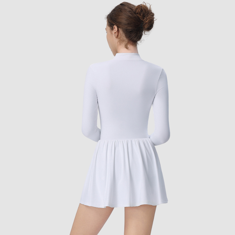Long-Sleeve Slim-Fit Zippered Activewear Skirt
