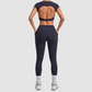 Wholesale Women's Naked-Feel Short Sleeve Crop Top + High-Waist Leggings Set – Moisture-Wicking Yoga Fitness Activewear