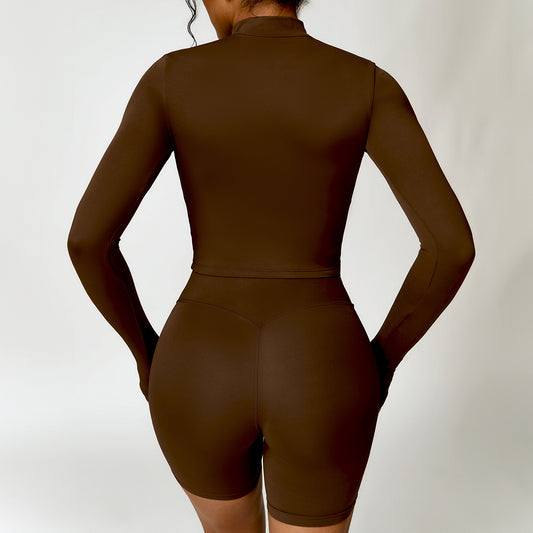Wholesale Winter quick-drying long-sleeved yoga zipper | Wonderxfans bulk activewear