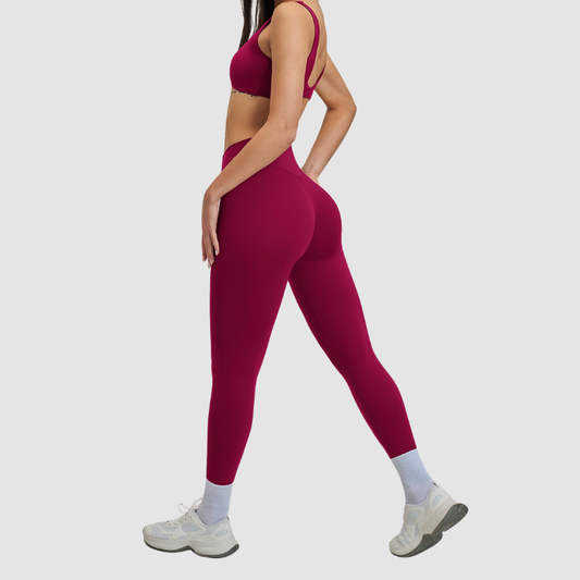 Wholesale Women's Brushed Halter Neck Backless Sports Bra + High-Waist Leggings Set – Yoga Fitness Activewear