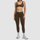Wholesale Women's Brushed Halter Neck Backless Sports Bra + High-Waist Leggings Set – Yoga Fitness Activewear