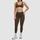 Wholesale Women's Brushed Halter Neck Backless Sports Bra + High-Waist Leggings Set – Yoga Fitness Activewear