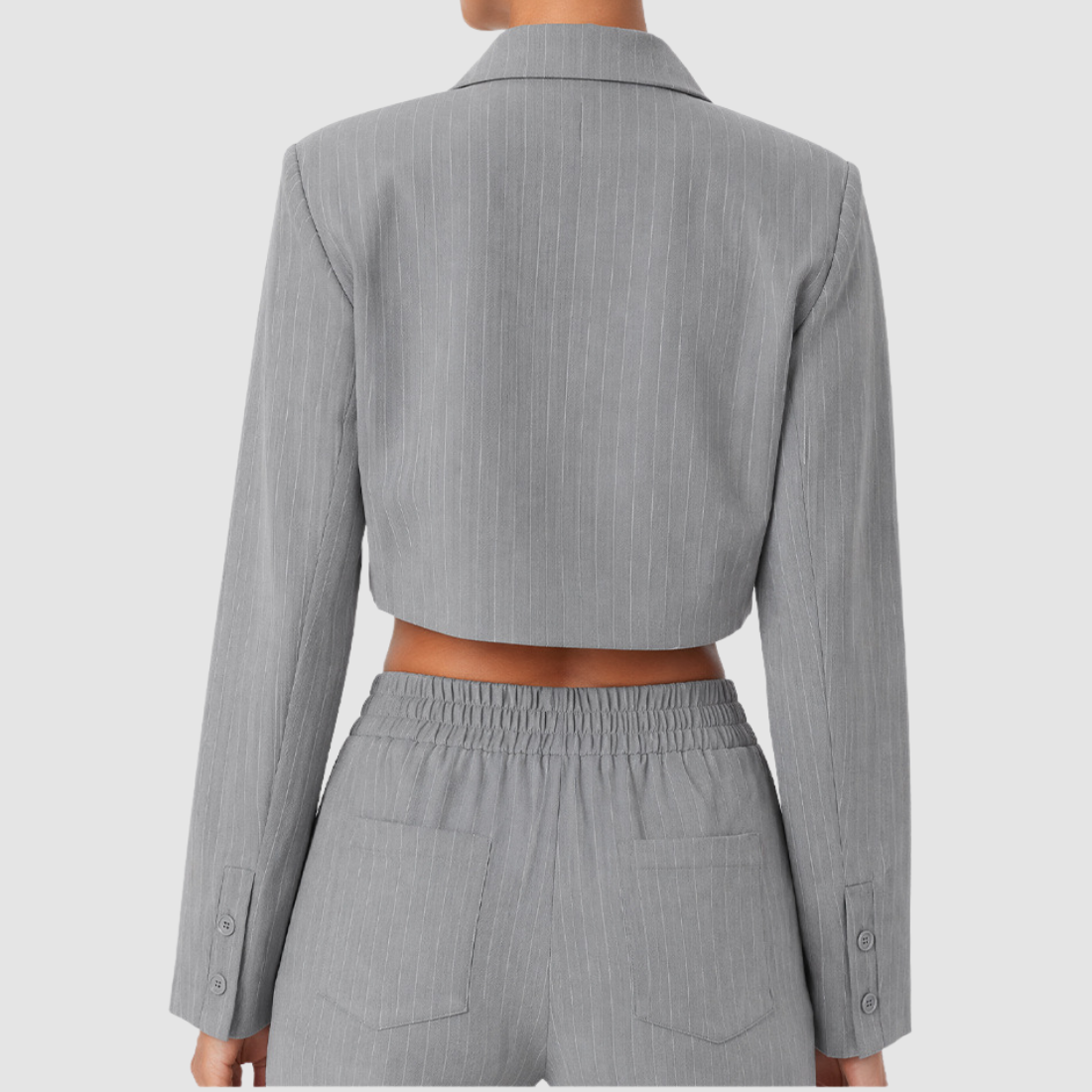 Wholesale Women's Activewear Cropped Striped Spring-Fall Sports Jacket