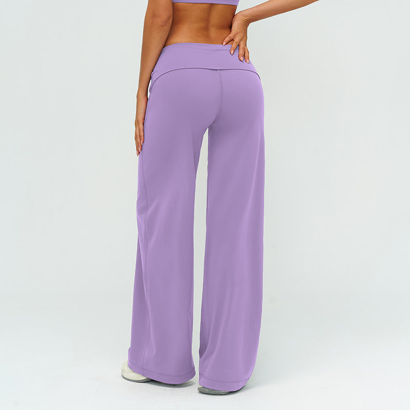 High-waisted loose wide-leg pants