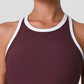 Wholesale Women's Color-Block Racerback Tank Top + High-Waist Cycling Shorts Set – Gym Yoga Fitness Set