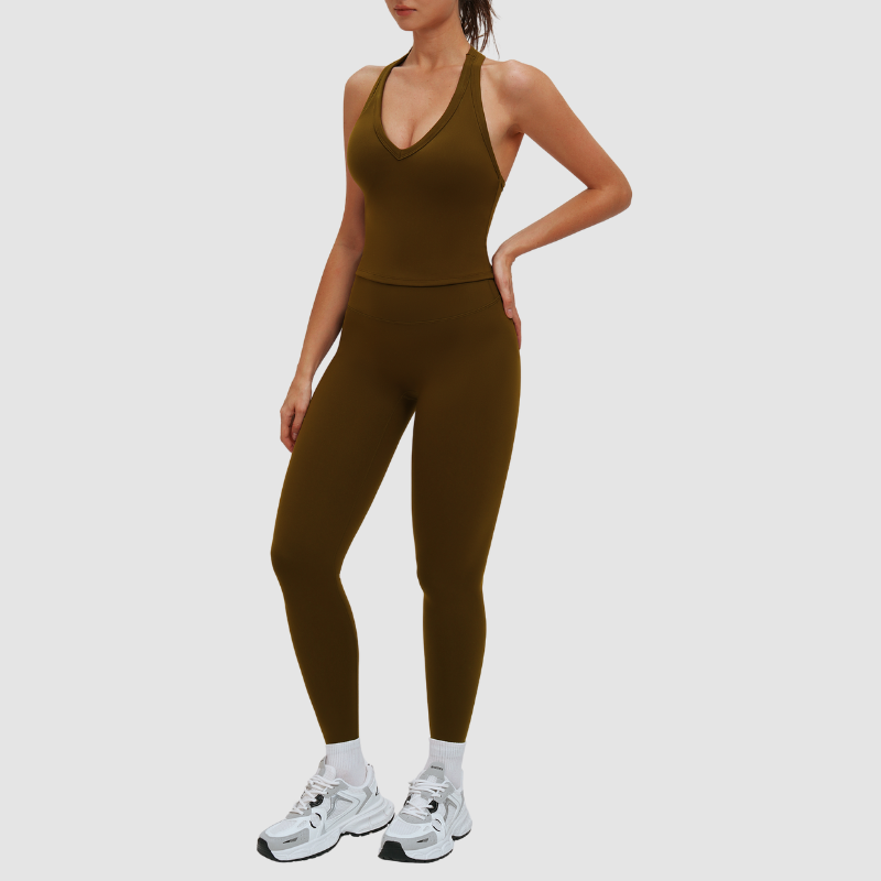 Wholesale solid color slimming training yoga set