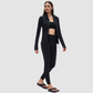 Wholesale Black Polka Dot Sports Jacket + High-Waisted Leggings