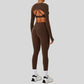 Naked Feel Sports Bra+long sleeve jacket+Legging 3-Piece Set