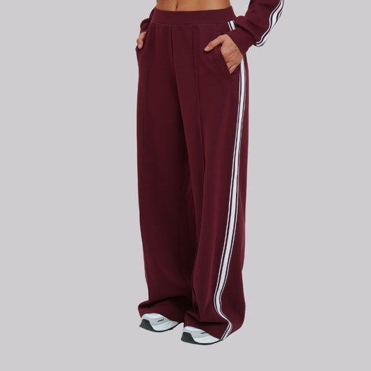 Wholesale High-Waisted Striped Sweatpants