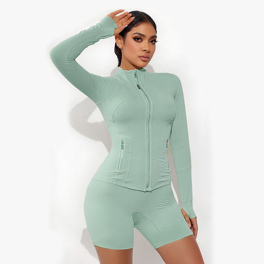 Ringumento Nude Running Fitness Stand Collar Sports Sports y set corto