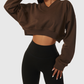 Wholesale Women's Oversized Long Sleeve V-Neck Athletic Sweatshirt – Casual Fitness Pullover