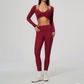 Wholesale Women's Activewear Brushed Bra, Long Pants & Long-Sleeve Top 3-piece Set