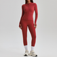 Women's Activewear Zip-up Long-Sleeve Jacket & Straight-Leg Pants Yoga Set