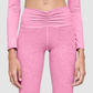 Wholesale Women's Cationic Long Sleeve Top & Wide-Leg Pants Set – Draped Yoga Set