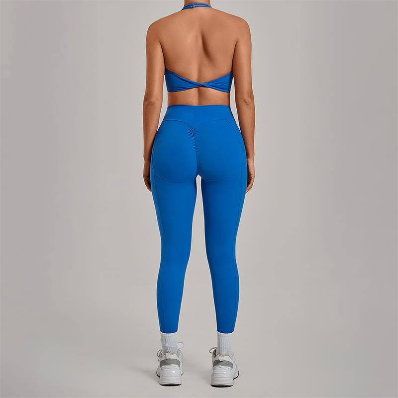 Wholesale Zipper Tank Top+Highlighted Legging 2-piece Set