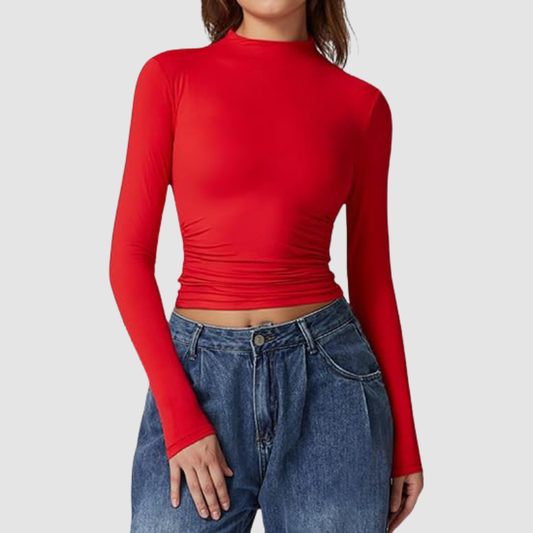 Wholesale stand-collar long-sleeved top | Wonderxfans bulk activewear