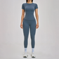 Wholesale Round Neck Short Sleeve Tank Top+High Waist Legging 2-piece Set