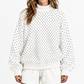 Wholesale Mock Neck Sweatshirt Women's Polka-Dot Fleece Pullover