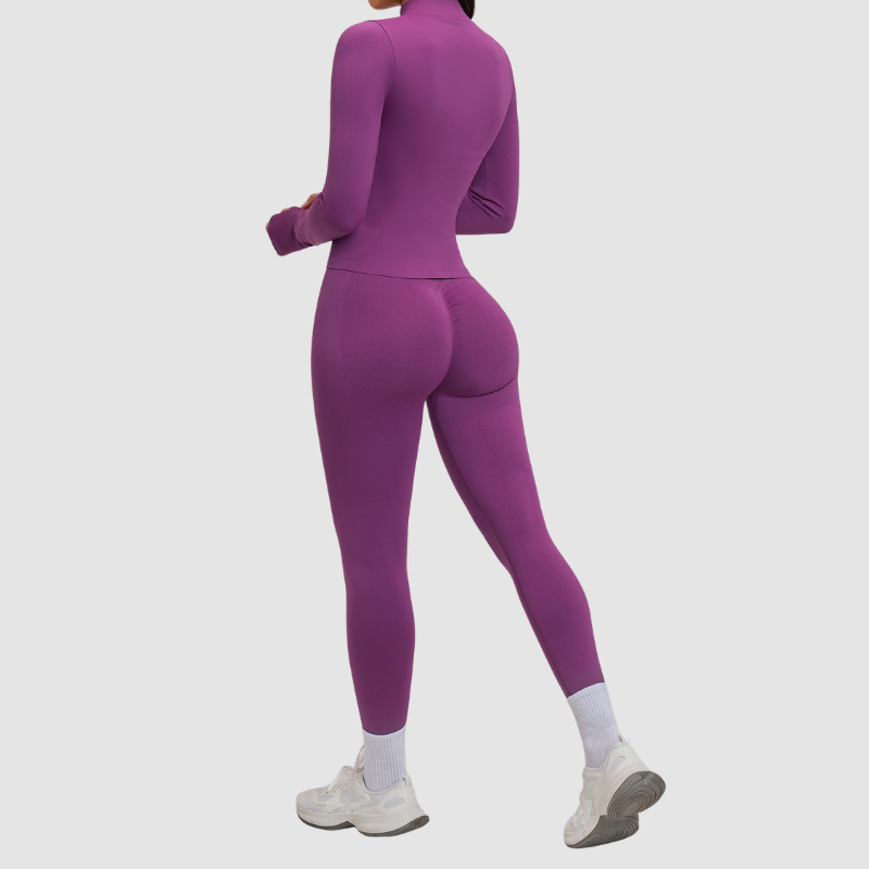 Wholesale Cross Shoulder Strap Bra+Legging+Jacket 3-Piece | Wonderxfans bulk activewear