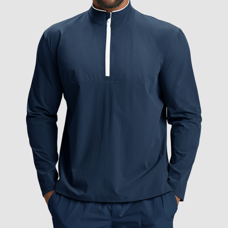 Wholesale Men Eco-friendly Recycled Contrast Color Zip-up Jacket