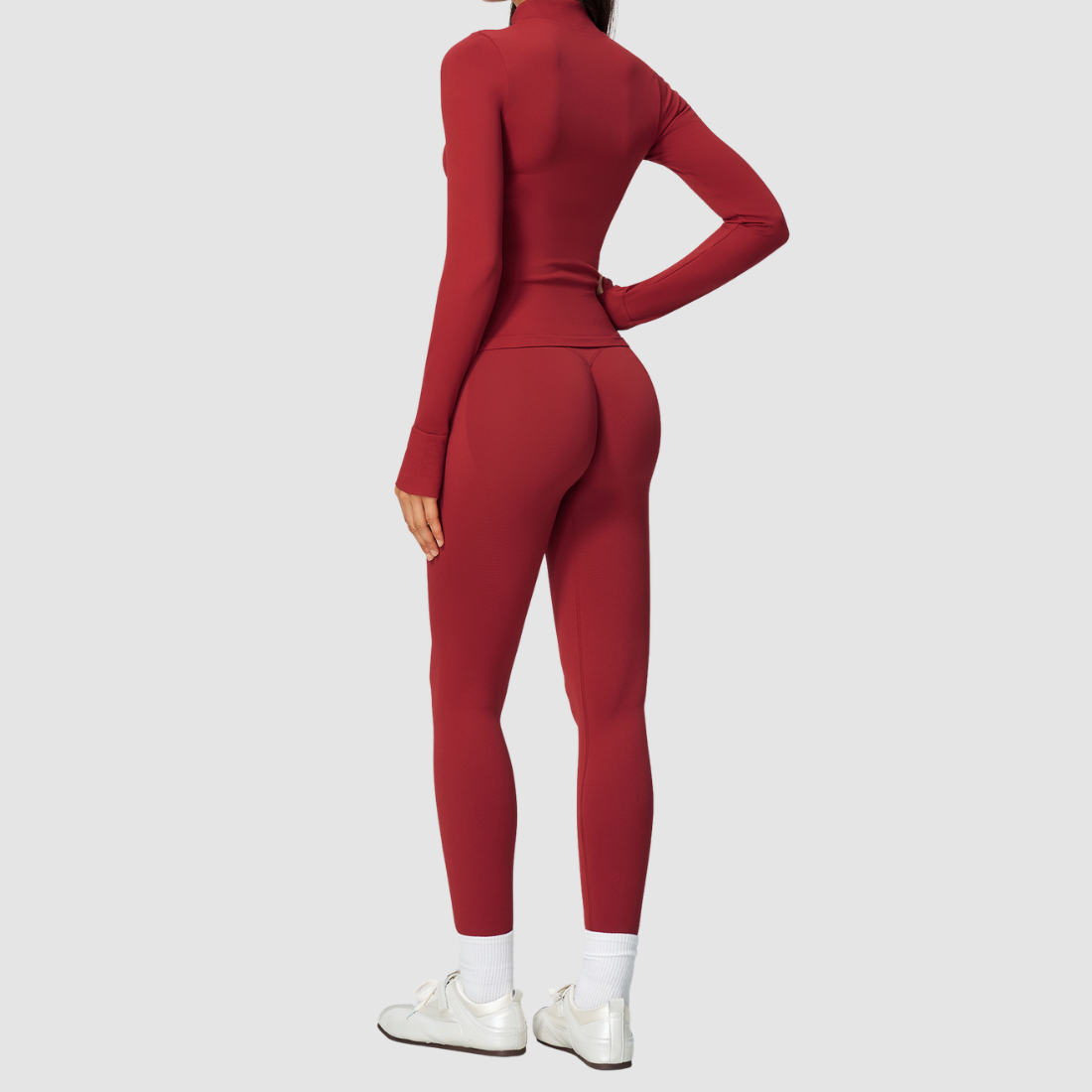 Wholesale Women's Stand-Collar Cardigan & High-Waist Leggings Yoga Set