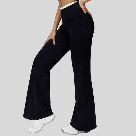 Wholesale Contrast-colored sport slightly flared pants | Wonderxfans bulk activewear