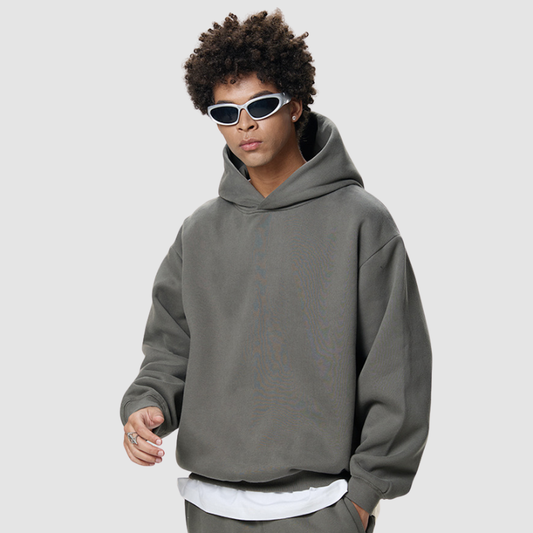 Wholesale Men Cropped Wide Fleece Hoodie | Wonderxfans bulk activewear