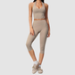 Wholesale Women's Sports Bra and Mid-Length Shorts Set – Brushed Peach-Lift Yoga Set