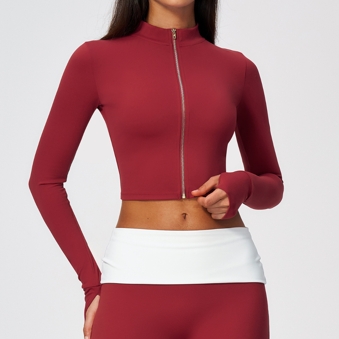 Wholesale Women’s Cropped Stand-Collar Pilates Jacket
