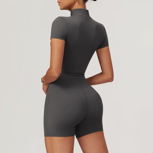 Wholesale Zippered short sleeves solid color | Wonderxfans bulk activewear