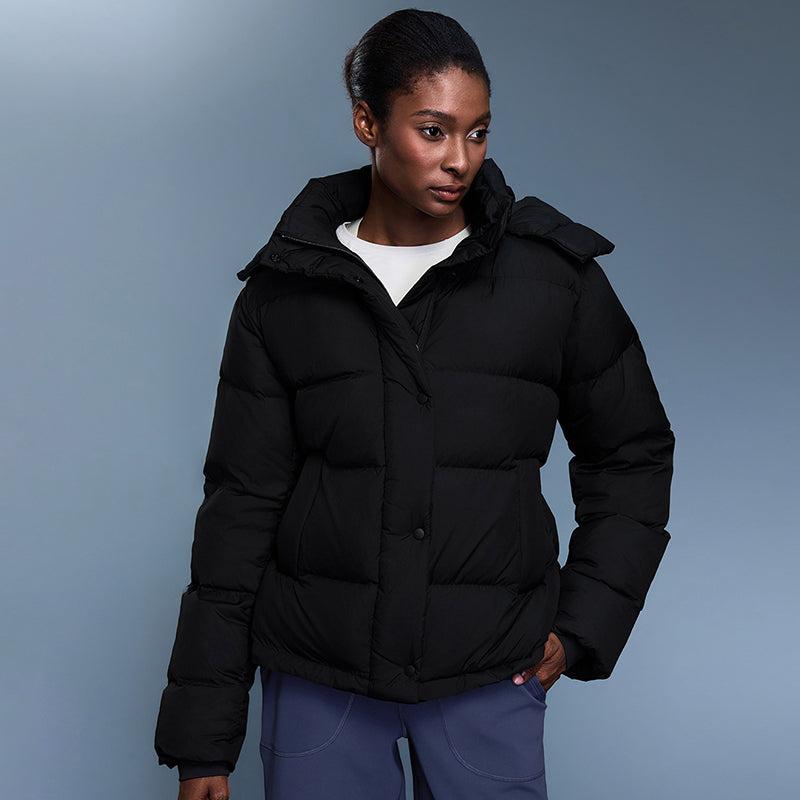 Drawcord-Hood Windproof Down Parka