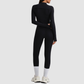 Women's Activewear Zip-up Long-Sleeve Jacket & Straight-Leg Pants Yoga Set