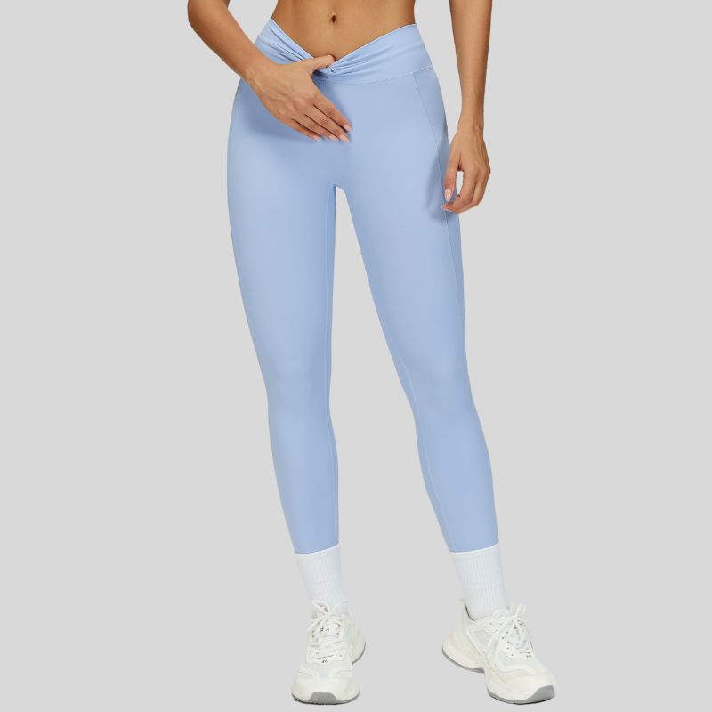 Pleated waistband sport leggings