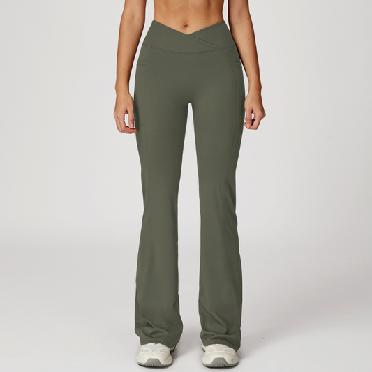 Wholesale women's solid color flared pants | Wonderxfans bulk activewear