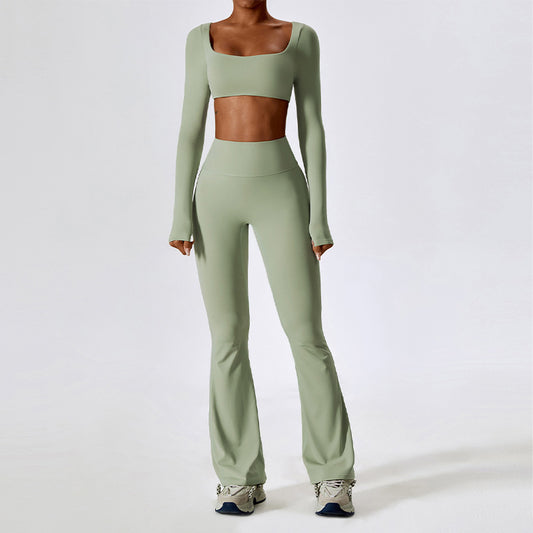 Wholesale Solid color yoga fitness long | Wonderxfans bulk activewear