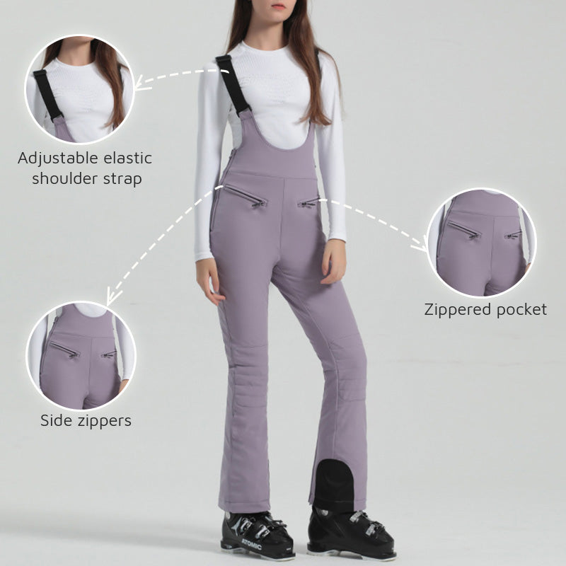 Women's Adjustable Elastic Suspender Ski Pants