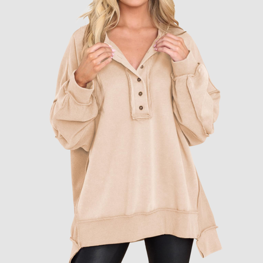 Wholesale Round Neck Solid Color Button | Wonderxfans bulk activewear
