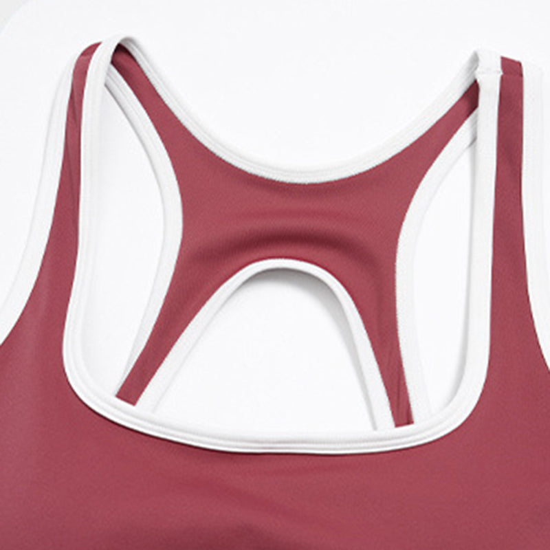 Women's contrasting color backless tank top + high-waisted flared pants 2-piece set