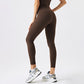 High-waisted stretchy athletic leggings