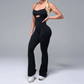 Women's Wholesale Activewear Adjustable Strap Back-Detail Flared-Leg Yoga Jumpsuit