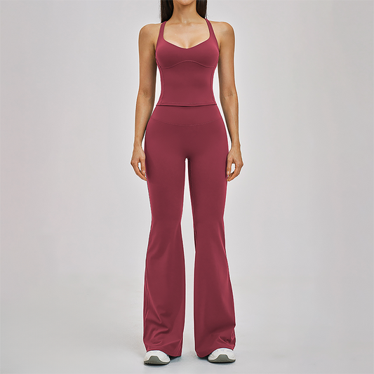 Wholesale Cross Back Tank Top+High Waist pant 2-piece Set