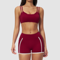 Wholesale Naked-Feel Stripe-Detail Sports Bra & High-Waist Biker Shorts Set – Sculpting Yoga 2-Piece